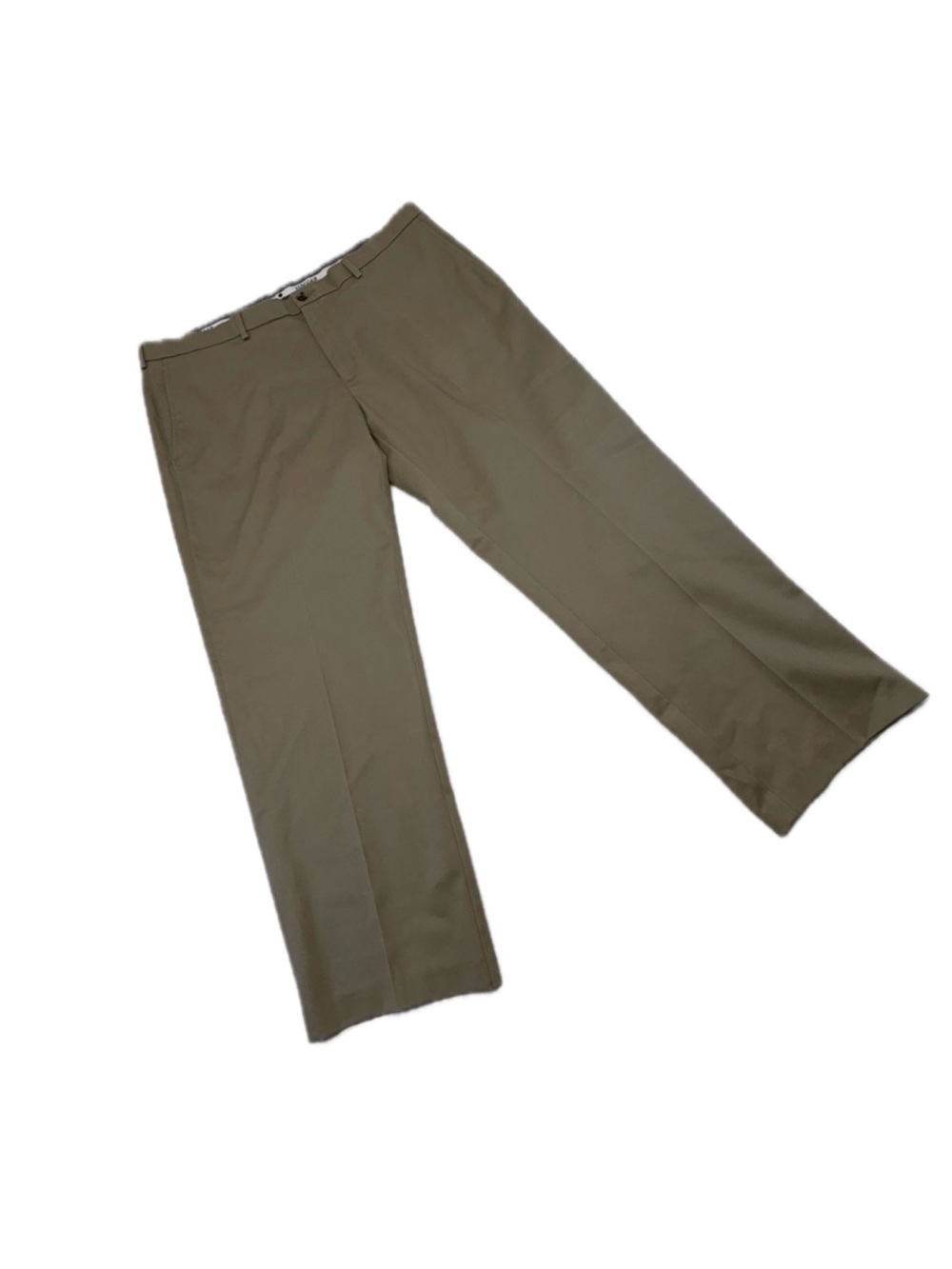 Haggar Men’s Flat Front Dress Pants - 42x28 (Hemmed) - Khaki/Tan
